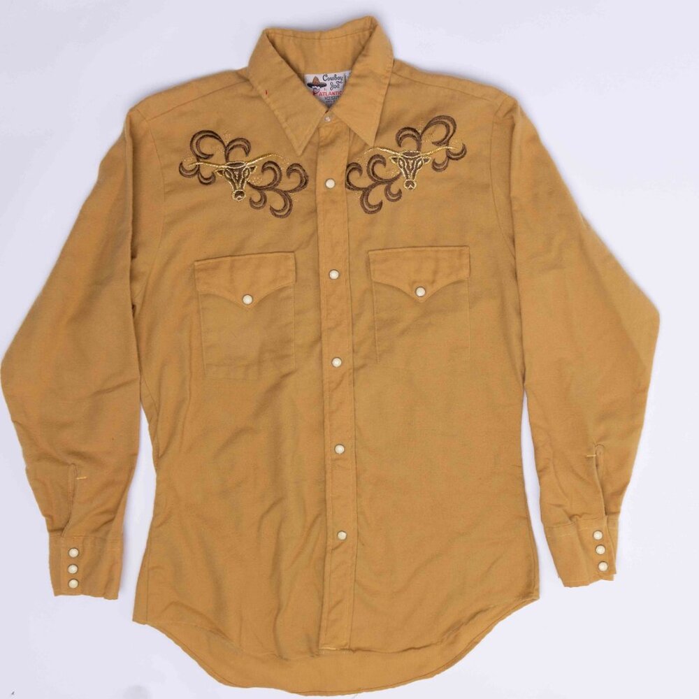 Vintage 1970’s Cowboy Joe Atlantic Western Button Up with embroidery